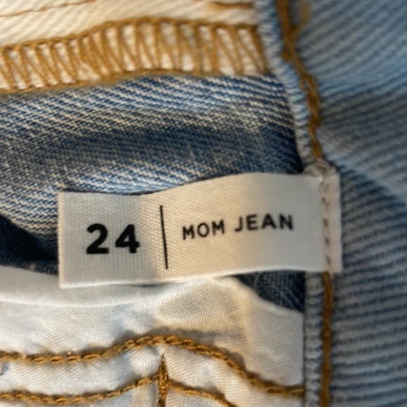 PacSun Eco hopper patchwork mom jeans high rise raw cut hem denim Womens size 24 - Picture 7 of 16